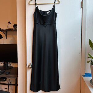 Sachin + Babi black satin midi dress